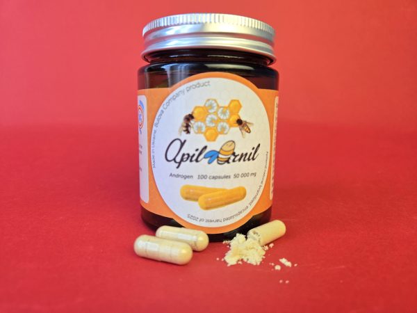 Apilarnil in capsules, a dietary supplement androgen, is available in enteric-coated forms, available in dosages