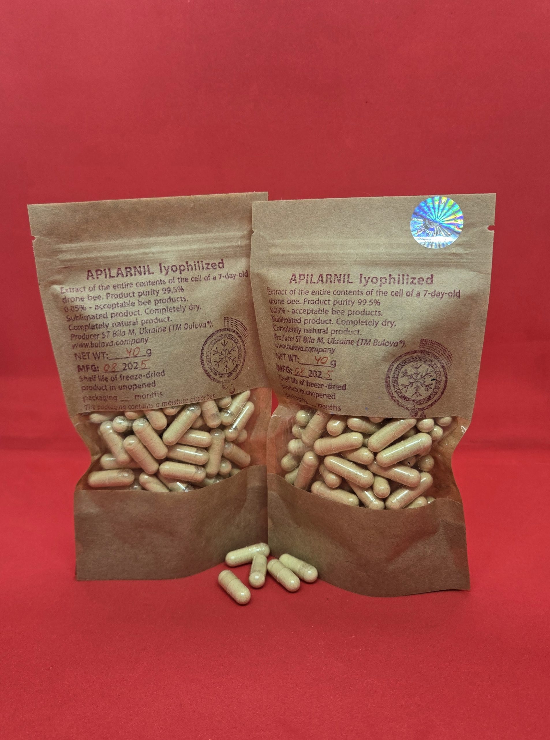 Apilarnil lyophilized in soft transport packaging Apilarnil lyophilized 40,000 mg in soft transport packaging